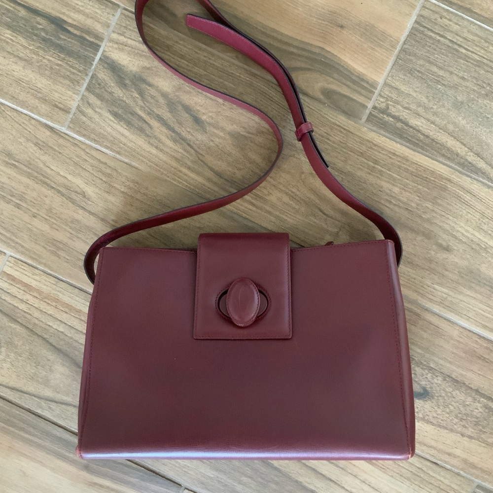 Cartier Deep Red Leather Crossbody Bag